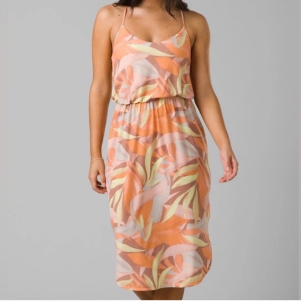 Prana White and Orange Tank Top dress